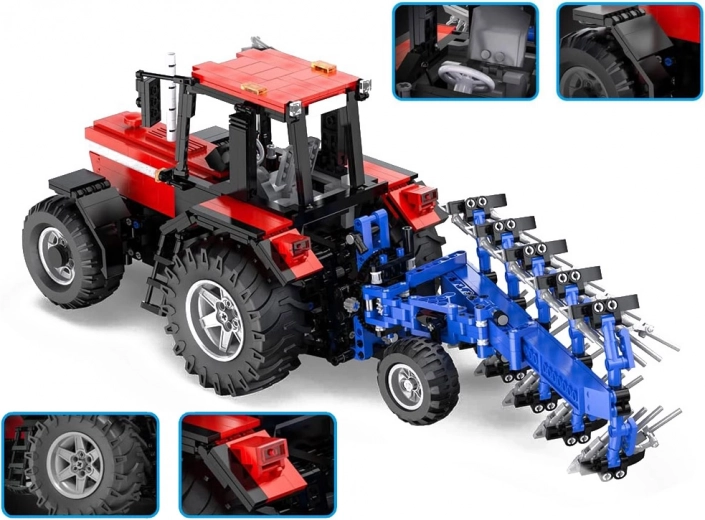 Realistisks traktors ar funkcionālu arklu