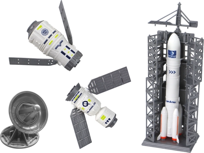 Liela raķete un palaišanas platforma