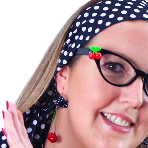 Retro glasses with cherry decorations