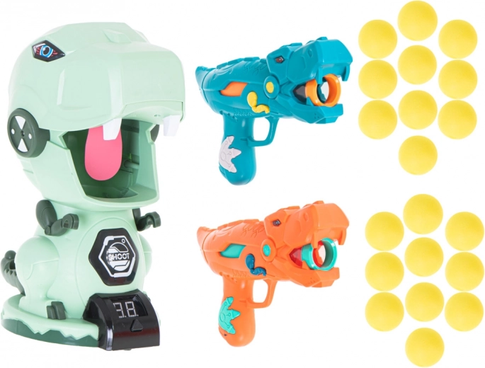 Mērķis dinozaura formā ar digitālu rezultātu