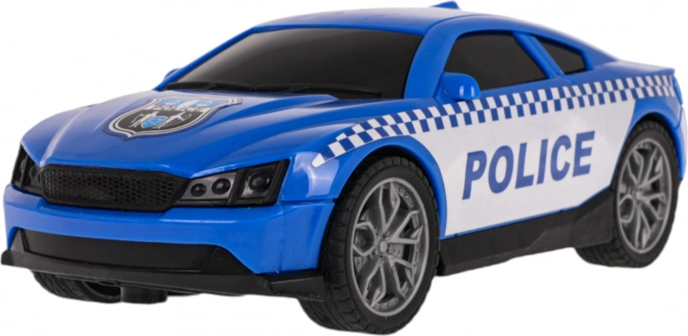 Police car with rubber tires