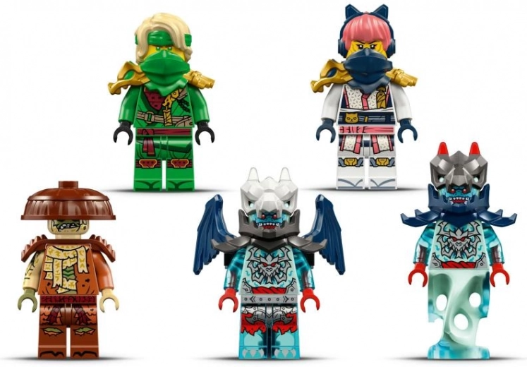 Piecas minifigūras un spektra pūķis