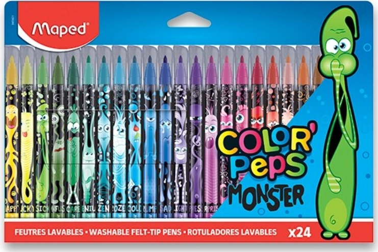 24 vibrant and washable colors