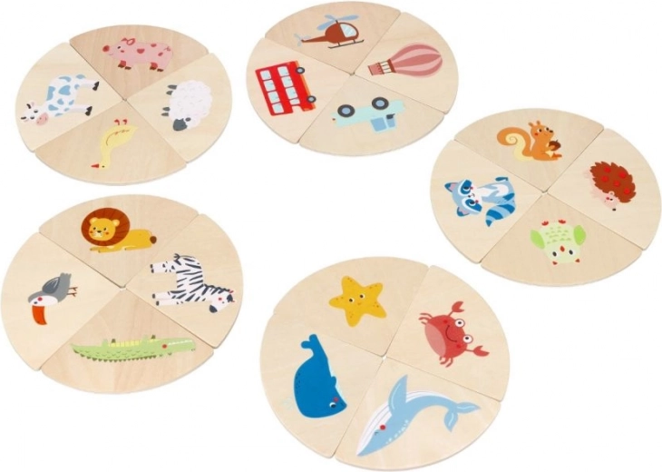 Didaktiski apaļie puzles diskos