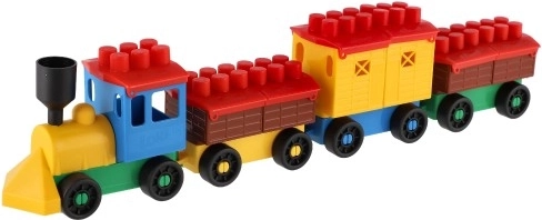 Krāsains vilciens ar trim vagoniņiem