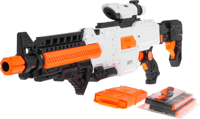 10-dart magazine and 36 foam darts included