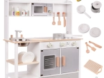 Koka bērnu virtuvīte no MDF ar piederumiem, pelēka, 82 cm