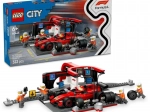 LEGO City 60443 F1 boksa pietura un personāls ar Ferrari automašīnu