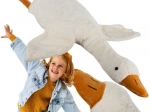 Liela plīša zoss 130 cm bērniem