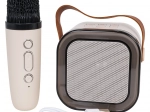 Karaoke komplekts ar bezvadu mikrofonu un pārnēsājamu Bluetooth skaļruni ar RGB