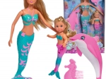 Steffi Love Mermaid Friends – jūras nāru leļļu komplekts Steffi un Evi ar delfīnu un ķemmīti