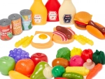 Plastmasas pārtikas produkti bērnu virtuvei – liela 44 gab. CASDON komplekts