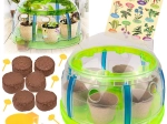 Bio komplekts mazajam dārzniekam – mini siltumnīca ar instrumentiem un sēklām augu audzēšanai