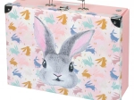 Salokāms skolas koferītis Bunny ar metāla apdari