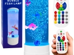Dekoratīva nakts LED lampiņa akvārija formā ar zivtiņām RGB (16 krāsas), balta, USB
