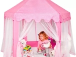 Rozā bērnu telts Kruzzel – pasakains pils namiem un dārzam