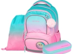 Skolas komplekts OXYBAG OXY NEXT Ombre Pink – mugursoma, penālis un maisiņš