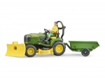 JOHN DEERE X949 garden tractor with BRUDER gardener figure