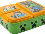 Bērnu uzkodu kārbiņa MINECRAFT ar 3 nodalījumiem, oranži–zaļa