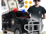Naudas krājkase seifs policijas auto SWAT