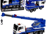 Crane truck with movable boom and light and sound effects