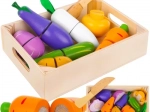 Kruzzel wooden cuttable vegetables with Velcro in a crate