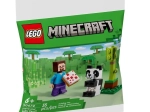 Konstruktors Minecraft Stīvs un mazā panda